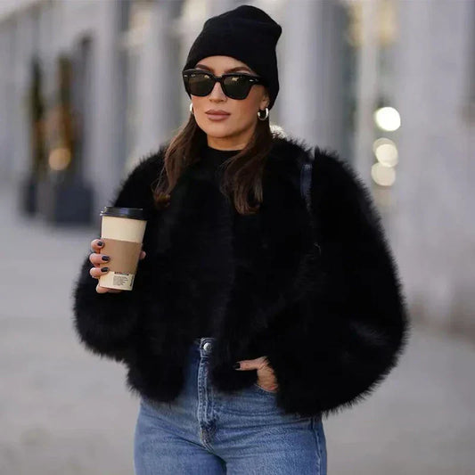 LM | Faux fur short ladies coat