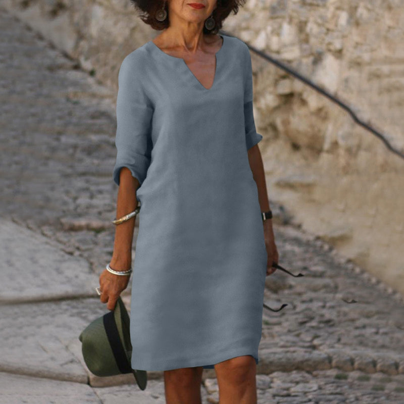 LM | Midi dress with V-neck