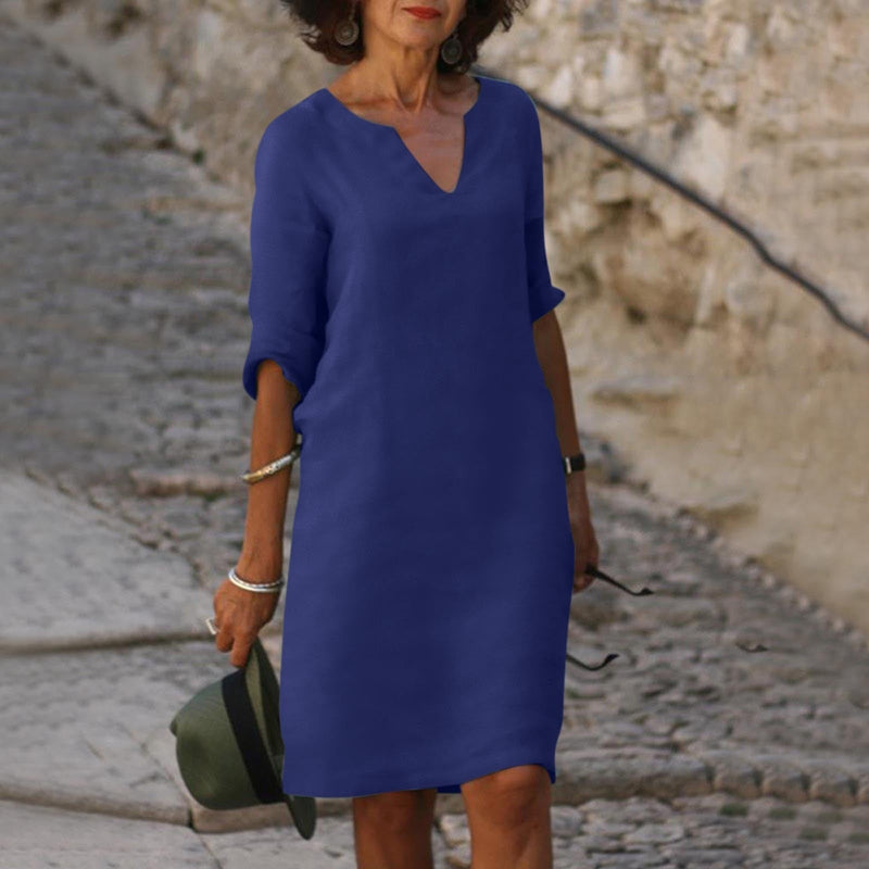 LM | Midi dress with V-neck