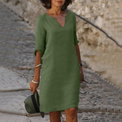 LM | Midi dress with V-neck