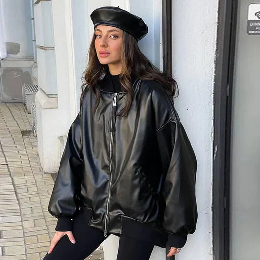 LM | Leather jacket with loose motor