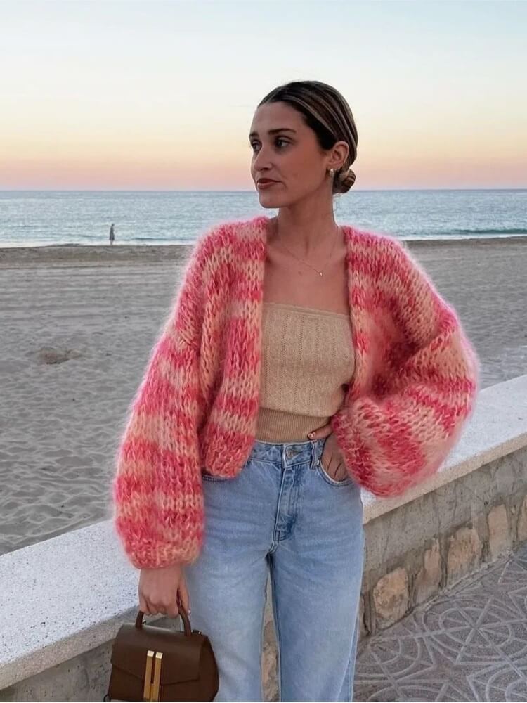 LM | Striped open sweater