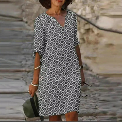 LM | Midi dress with V-neck
