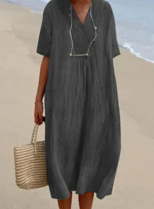 LM | Midi dress with V-neck
