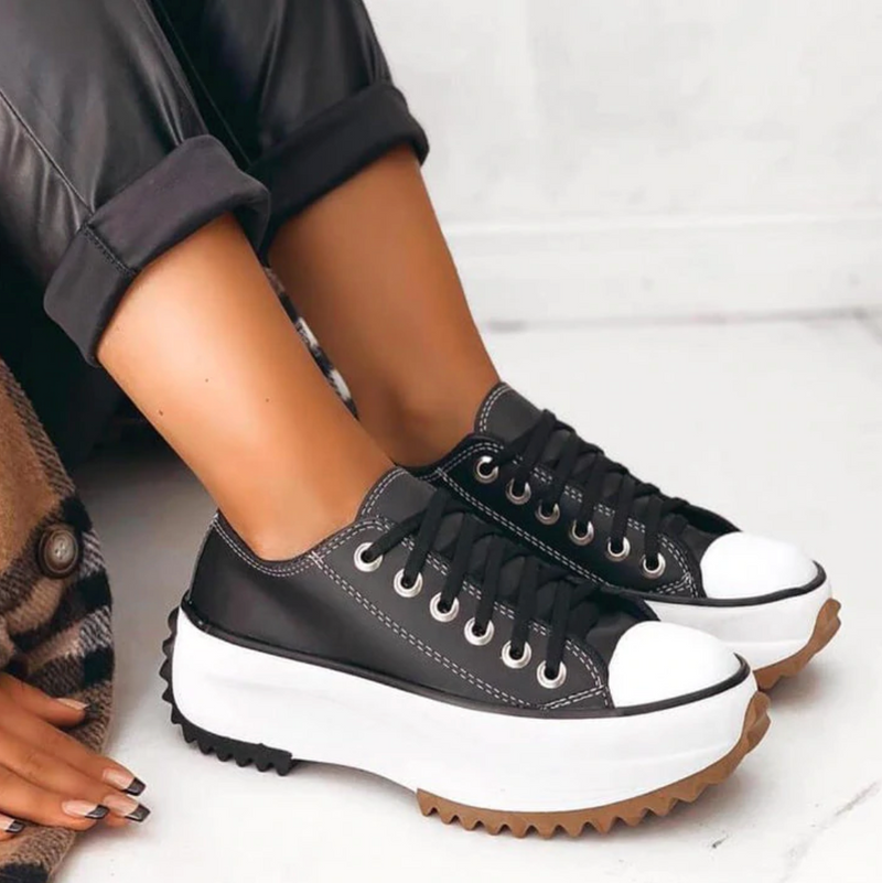 LM | Leather platform lace-up sneaker