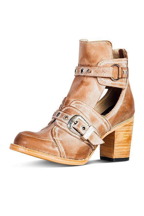 LM | Rustic ankle boot with block heels