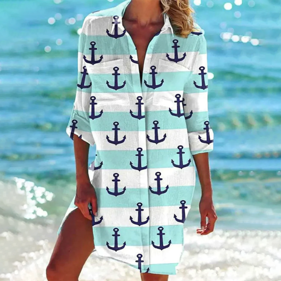 LM | Colorful button-up midi dress