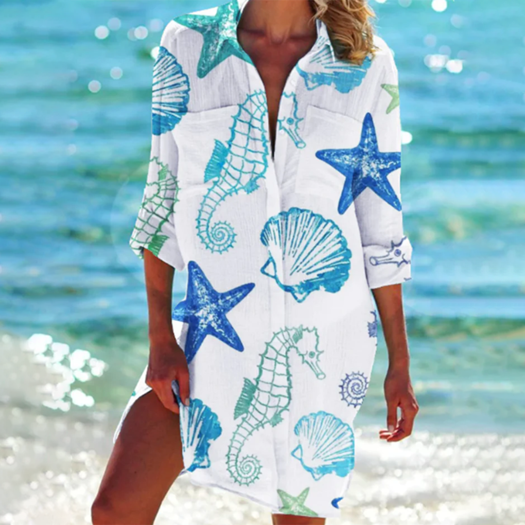 LM | Colorful button-up midi dress