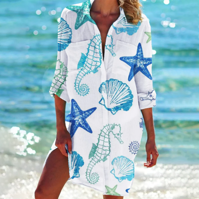 LM | Colorful button-up midi dress