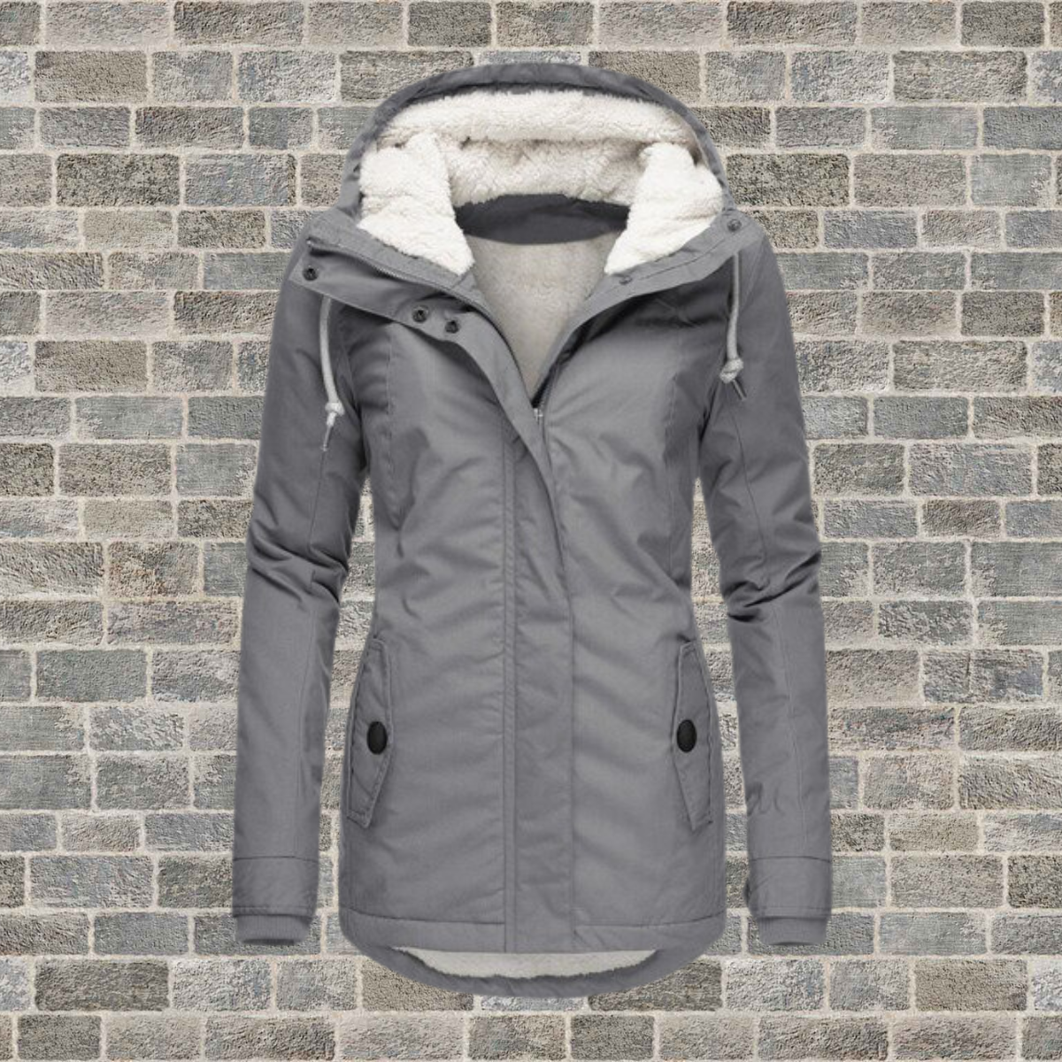 LM | New Pleated cotton jacket with lambskin hood