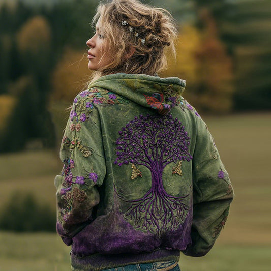 Comstylish Women's Viking Tree Of Life Casual Hoodie