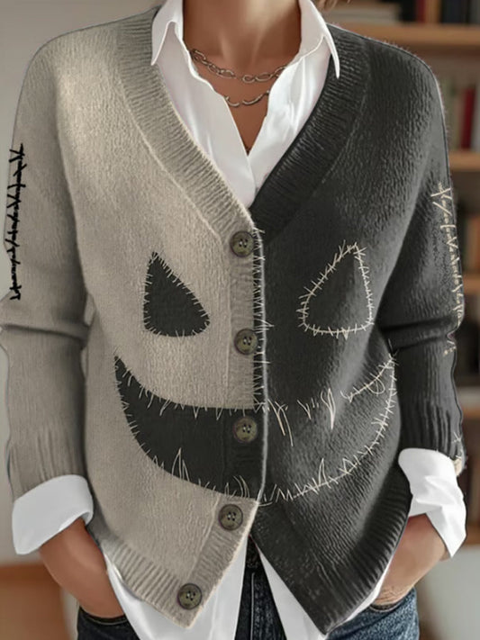 Women's Halloween Contrasting Vintage Cardigan artswardrobe