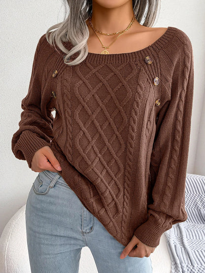 LM | MW - Stylish cable knit sweater