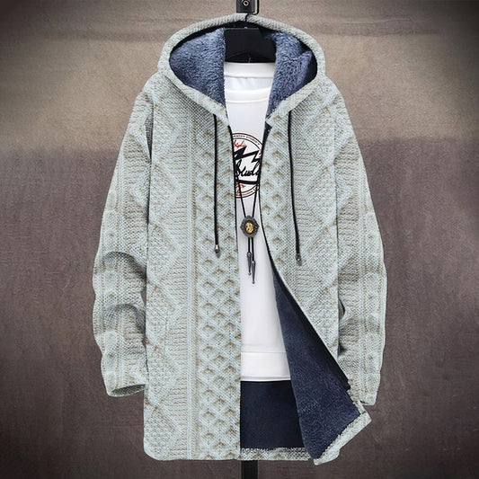 Vintage Jacquard Pocket Cozy Sweater Cardigan Coat artswardrobe