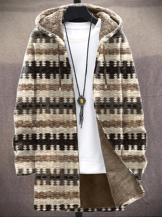 Men's Vintage Western Cozy Hooded Cardigan artswardrobe