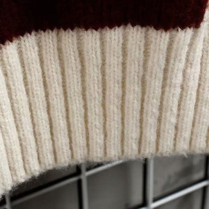 LM | Patchwork jacquard knit sweater