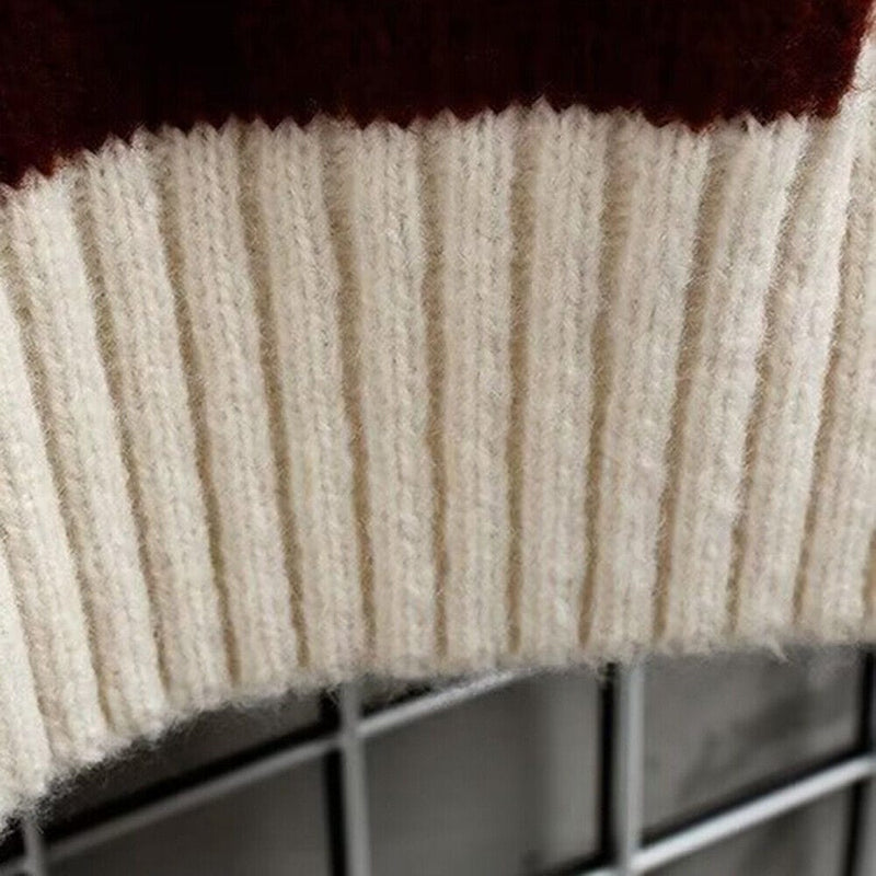 LM | Patchwork jacquard knit sweater