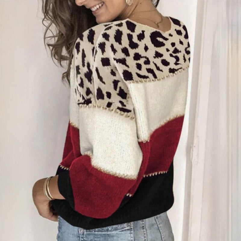 LM | Elegant sweater with leopard print
