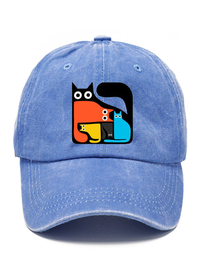 Cute Cat Pattern Short Hat elevenforest