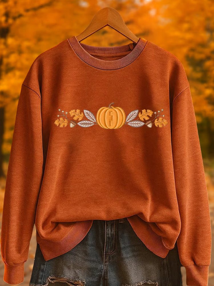 Women's Pumpkin Season Printed Sweatshirt artswardrobe