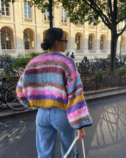 LM | Striped open sweater
