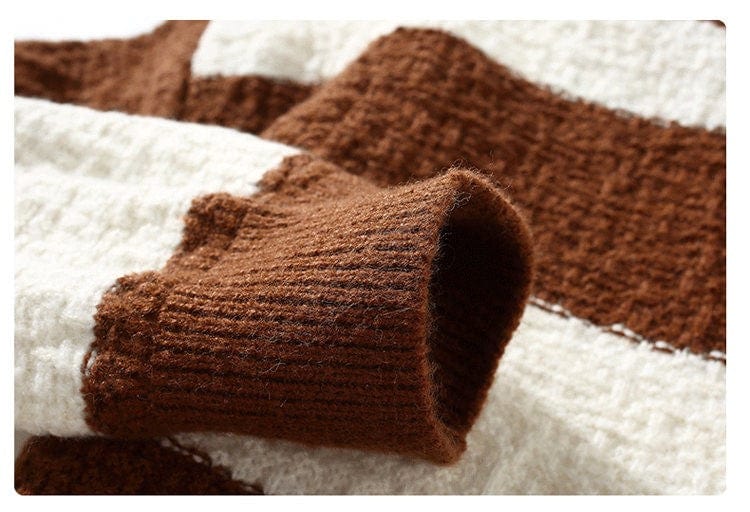 LM | Comfortable loose striped sweater 2024