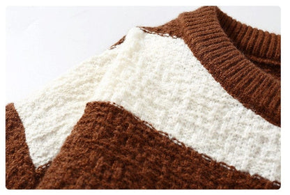 LM | Comfortable loose striped sweater 2024