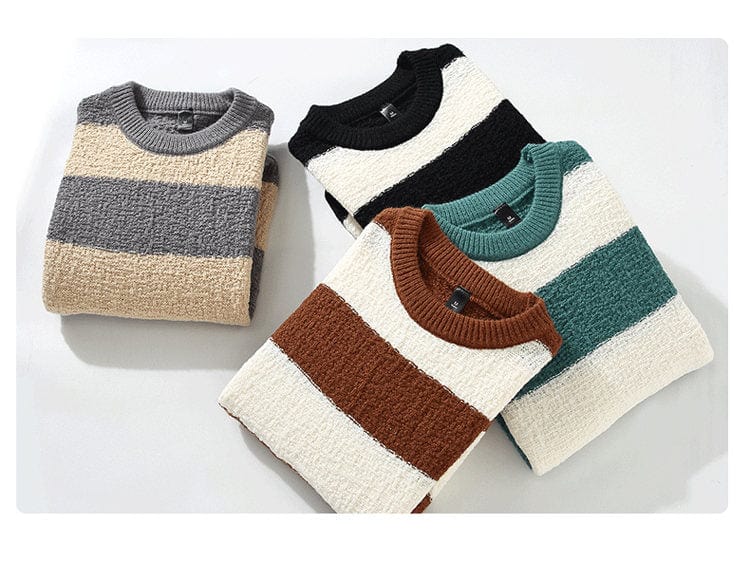 LM | Comfortable loose striped sweater 2024