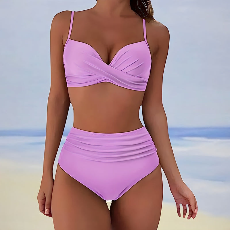 LM | Bikini with high waist and twist front top