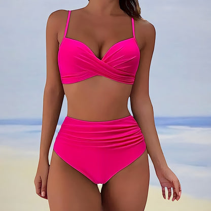 LM | Bikini with high waist and twist front top