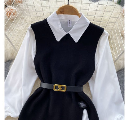 LM | Sleeveless sweater top set