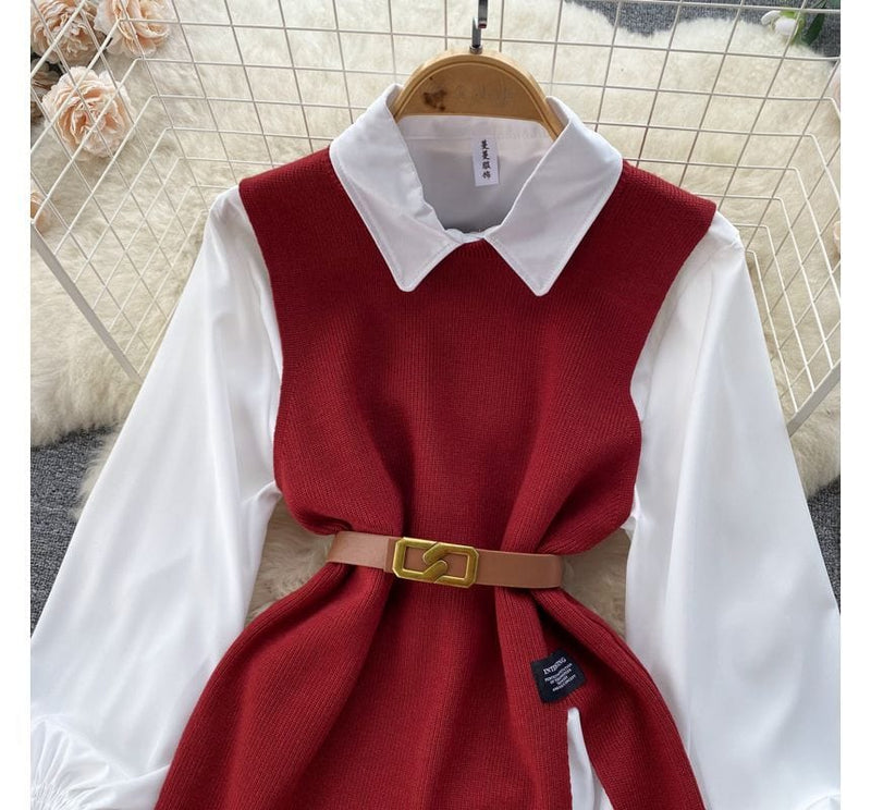 LM | Sleeveless sweater top set