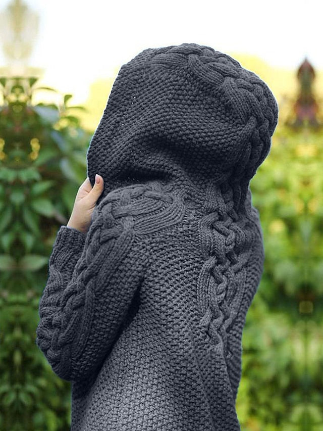 LM | Cardigan with hood in chunky knit