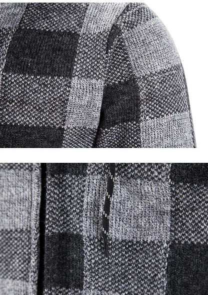 LM | Hooded sweatshirt with check pattern and long sleeves