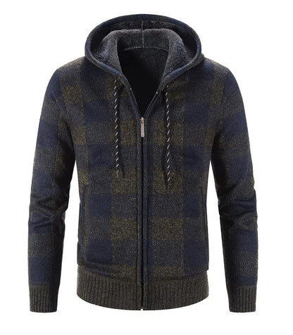 LM | Hooded sweatshirt with check pattern and long sleeves