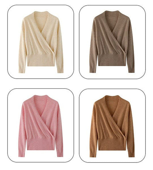 LM | Cross V-neck cashmere sweater