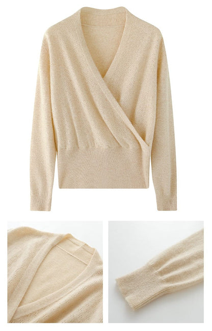 LM | Cross V-neck cashmere sweater