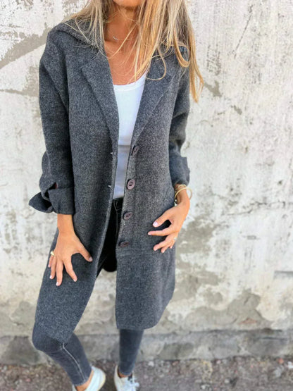 LM | Teni™ Long, casual, elegant jacket with practical pockets