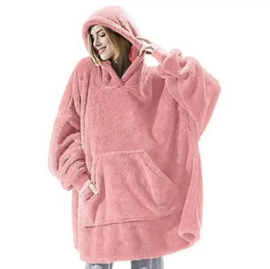 LM | Oversized hooded fleece pullover