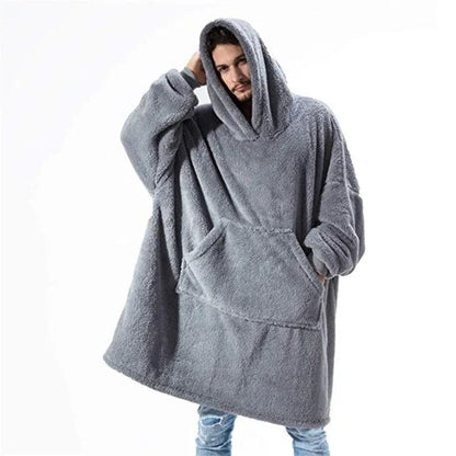 LM | Oversized hooded fleece pullover