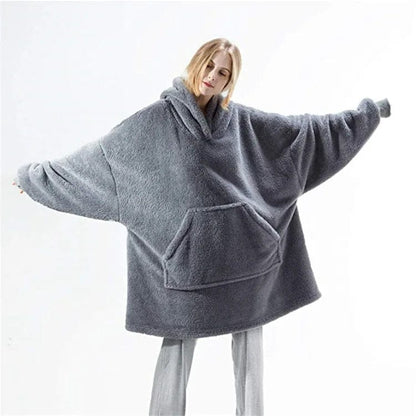 LM | Oversized hooded fleece pullover