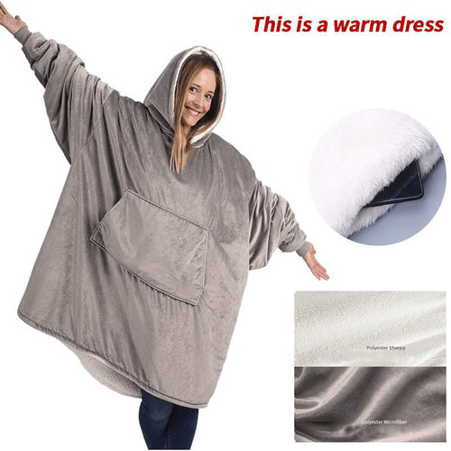 LM | Oversized hooded fleece pullover