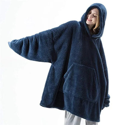 LM | Oversized hooded fleece pullover