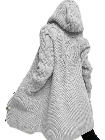 LM | Cardigan with hood in chunky knit