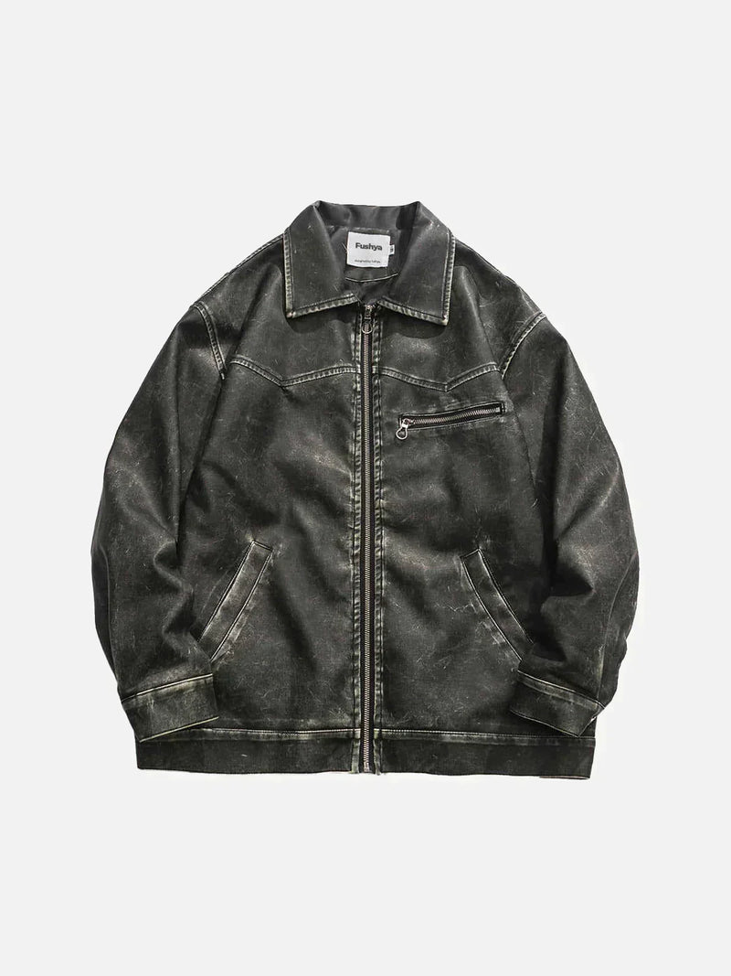 LM | Deep Washed Leather Jacket