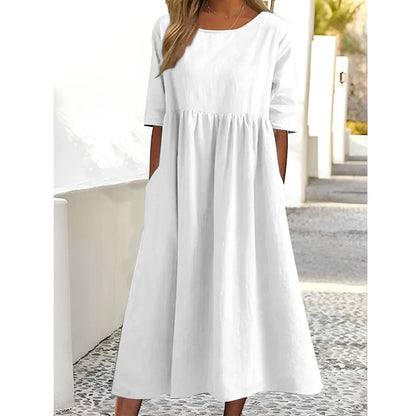 LM | Plain midi dress