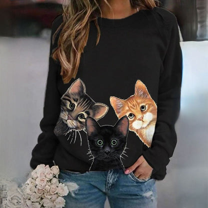 LM | Elegant sweater with cat print