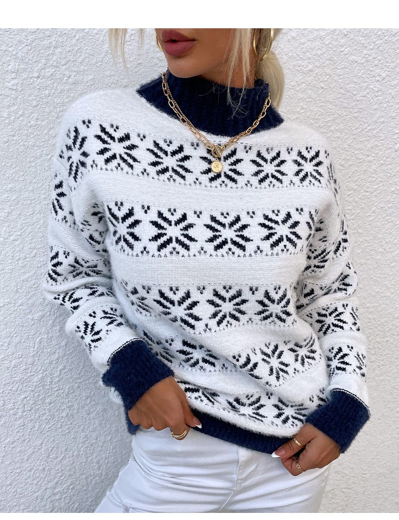 LM | Turtleneck sweater with snowflake for women 2024