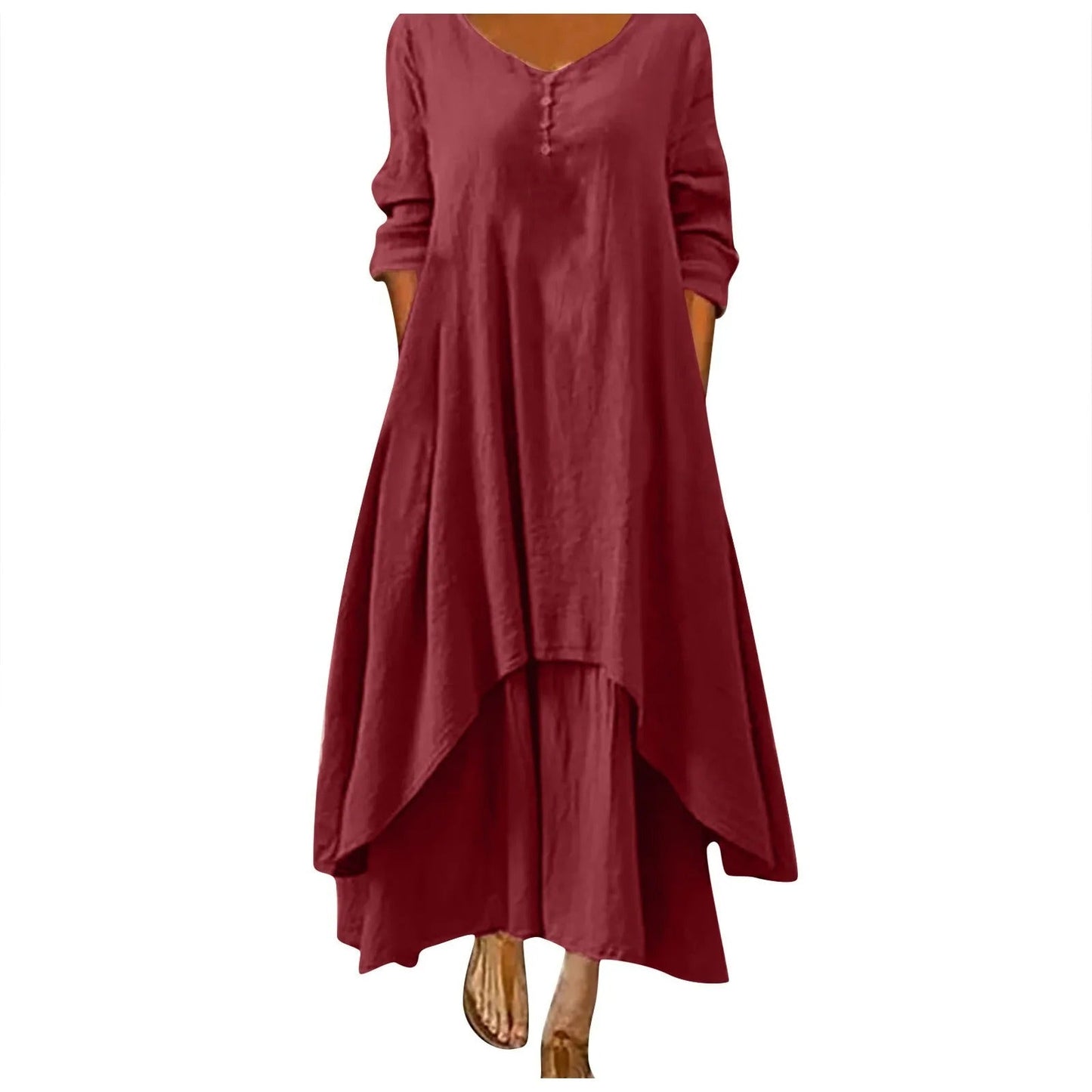LM | Multi-layered flowing midi dress