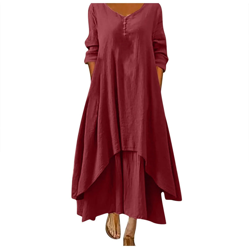 LM | Multi-layered flowing midi dress